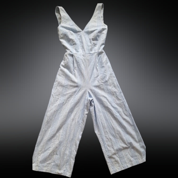 Lucky Brand Jumpsuits  White And Blue striped - Picture 1 of 8